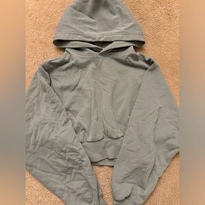 TNA Blue Airy AF Fleece Cropped Hoodie